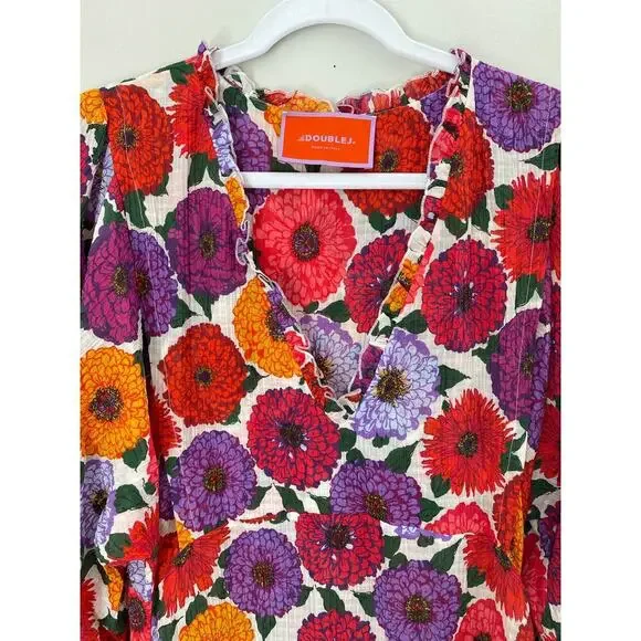 La DoubleJ Jeanne Maxi Dress Zinnie Creponne Floral Print Gown Tuckernuck XL - Picture 9 of 15